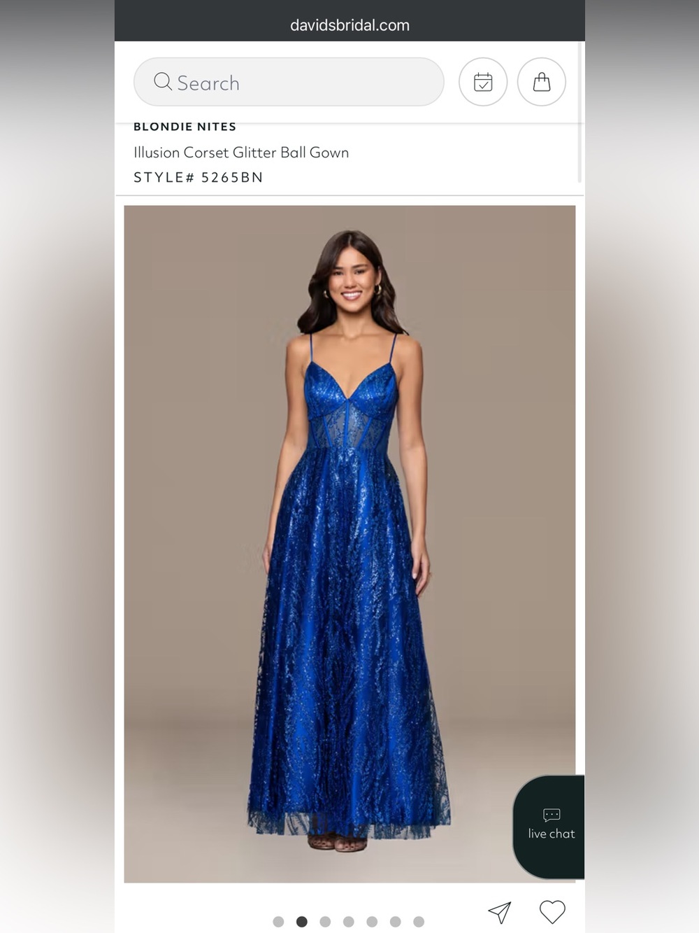 Royal Blue Illusion Corset Glitter Gown